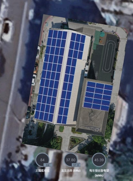 屋頂設置太陽光電系統
